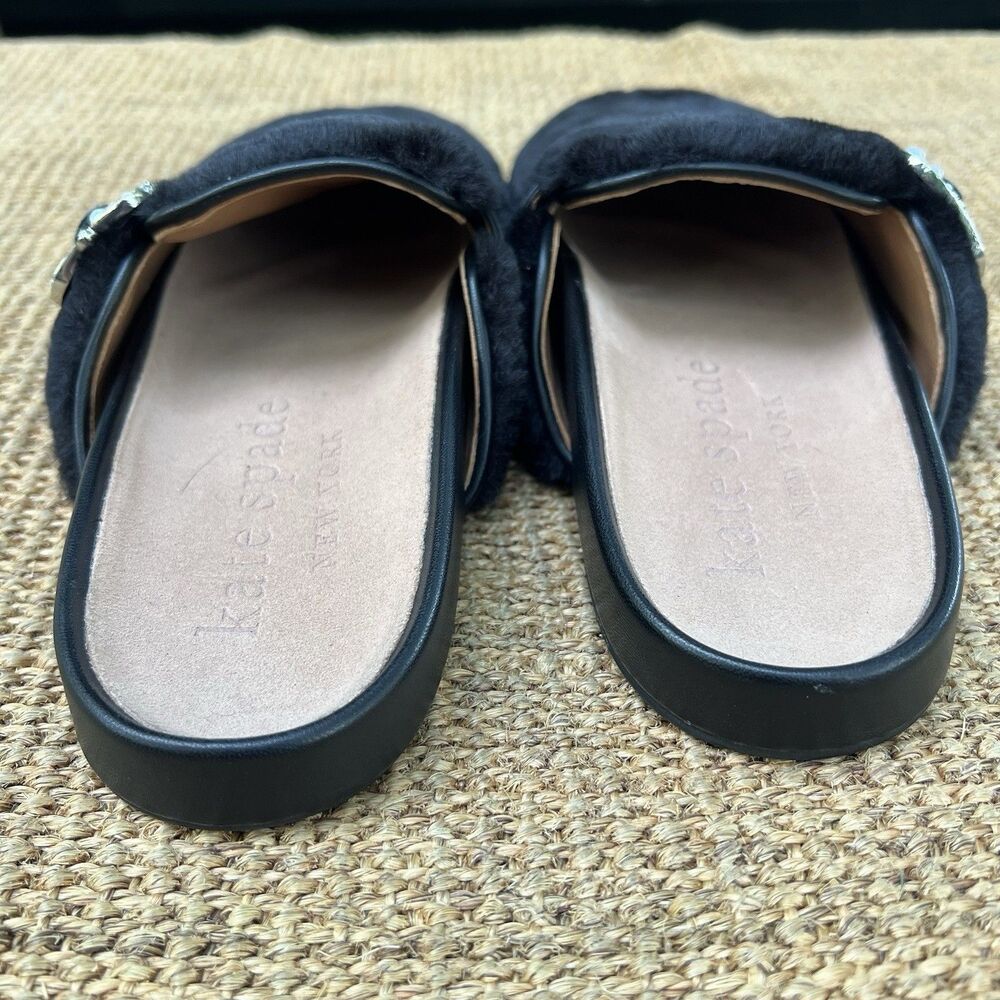 Kate Spade New York Cici Faux Fur Clogs Gem Buckle - Picture 4 of 7